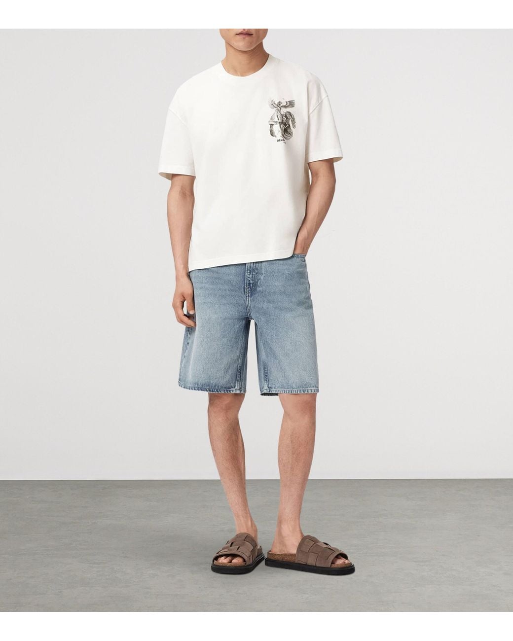 AllSaints White Angel-Print Seraph T-Shirt for men