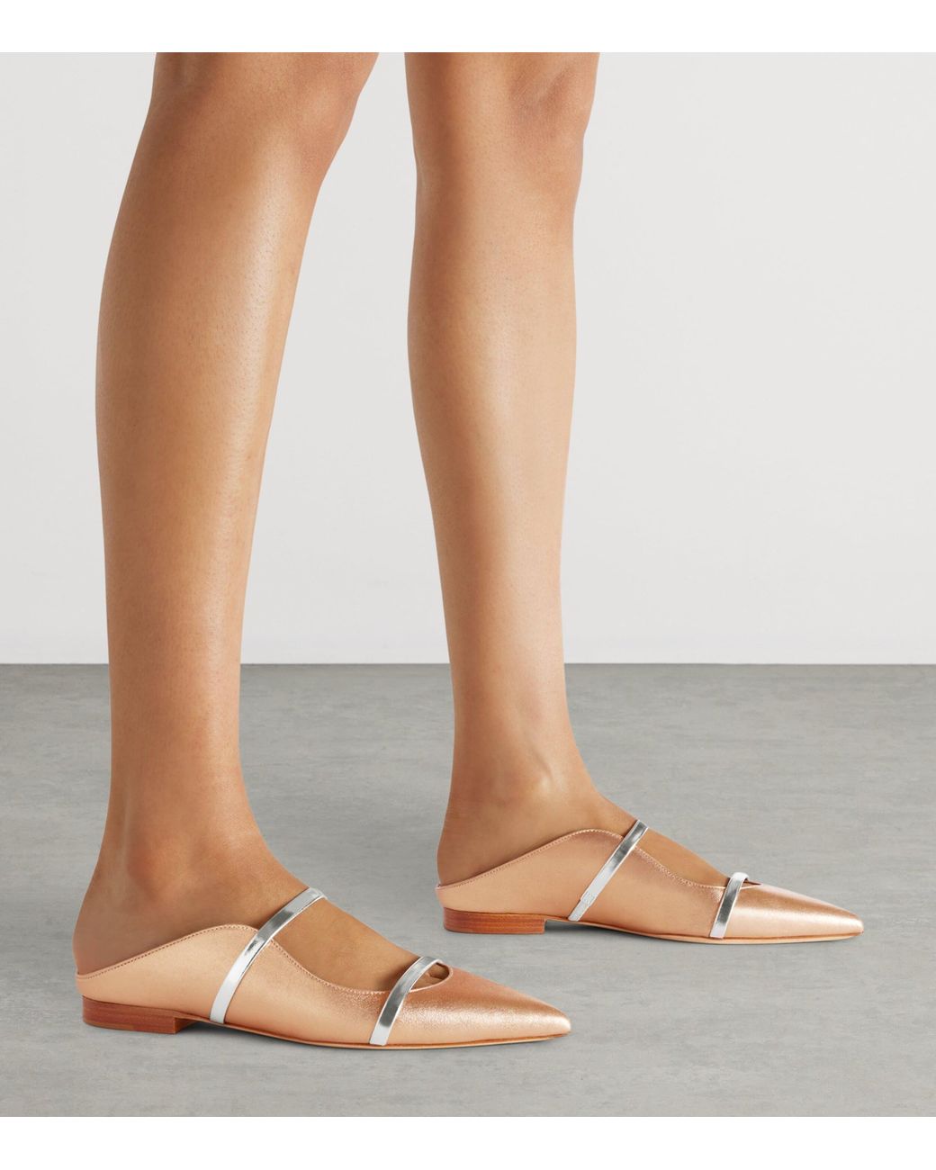 Malone Souliers Brown Metallic Leather Maureen Mules