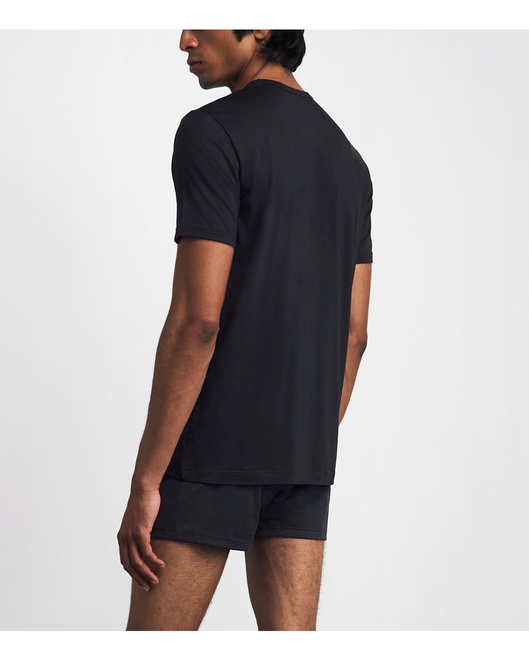 Sunspel Black Stretch-Tencel T-Shirt for men