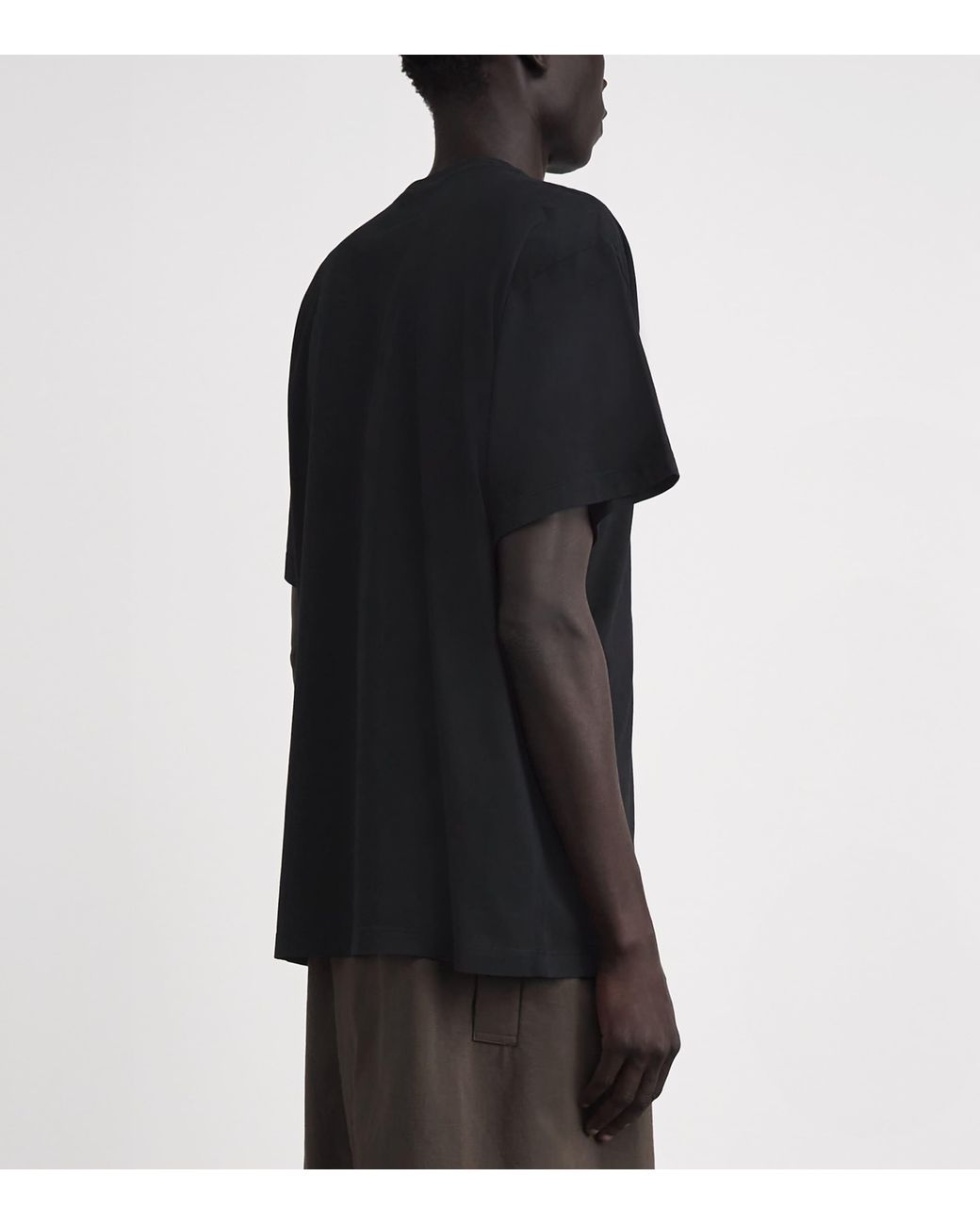 MM6 by Maison Margiela Black Cotton Logo T-Shirt for men