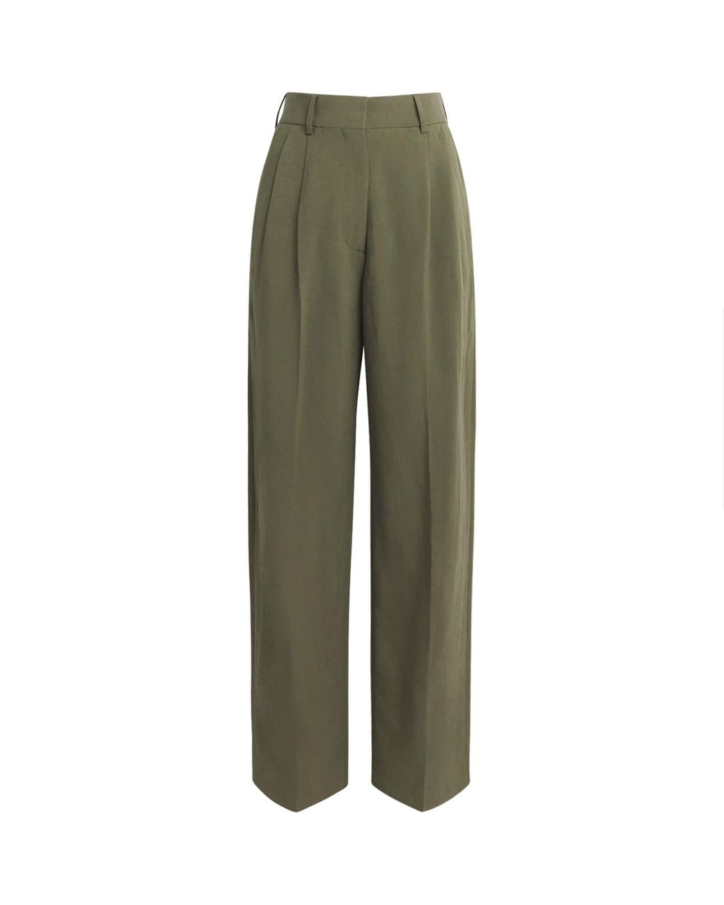 Blazé Milano Green Linen Rox Star Fox Straight-Leg Trousers
