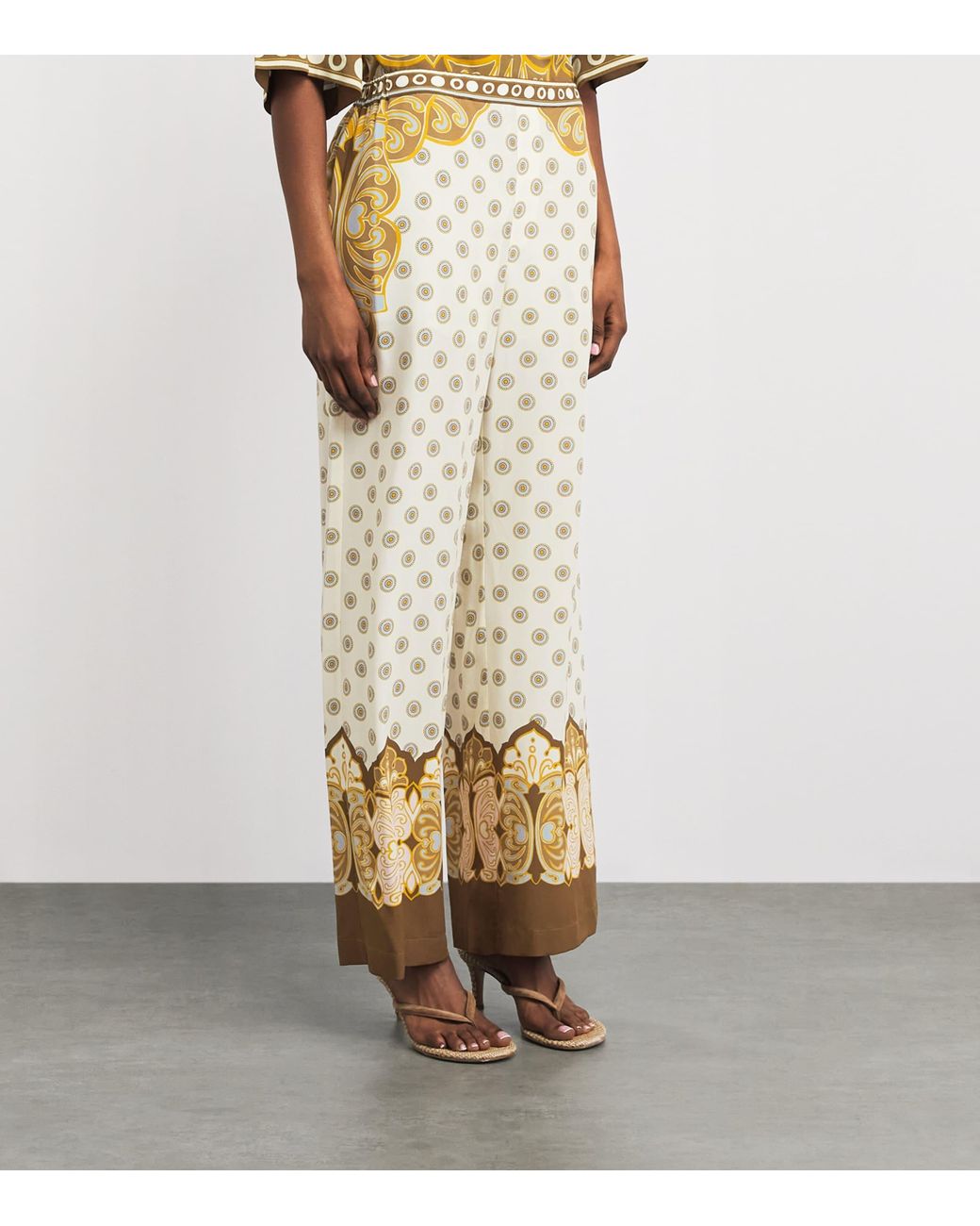 LaDoubleJ Natural Silk Club Wide-Leg Trousers