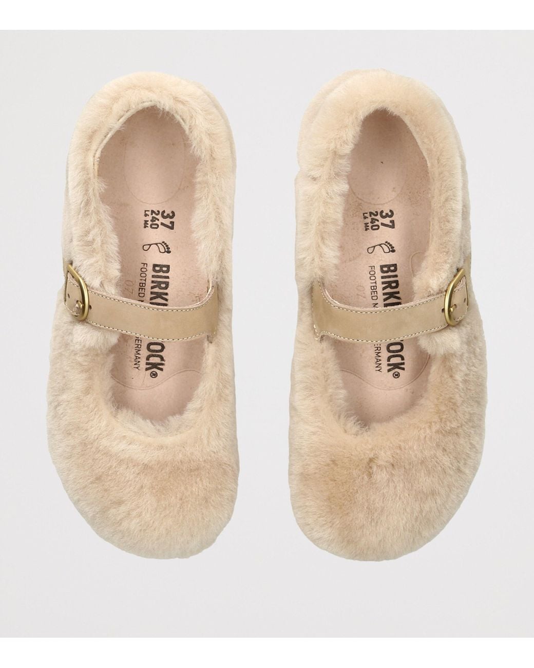 Birkenstock Natural Shearling Santa Clarita Ballet Flats