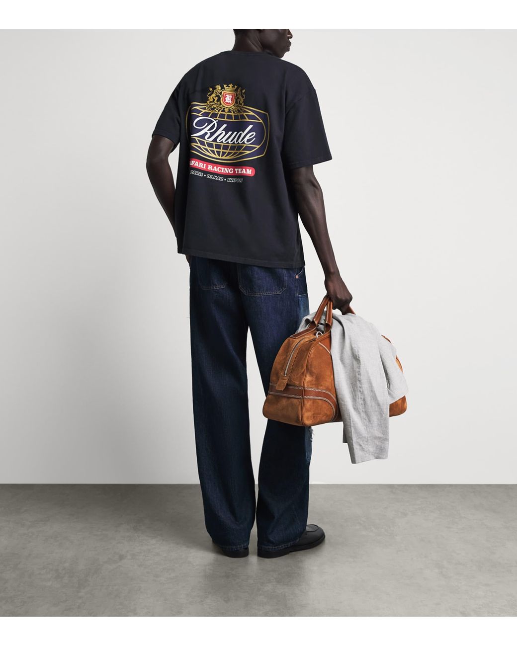 Rhude Black Cotton Safari Crest T-Shirt for men