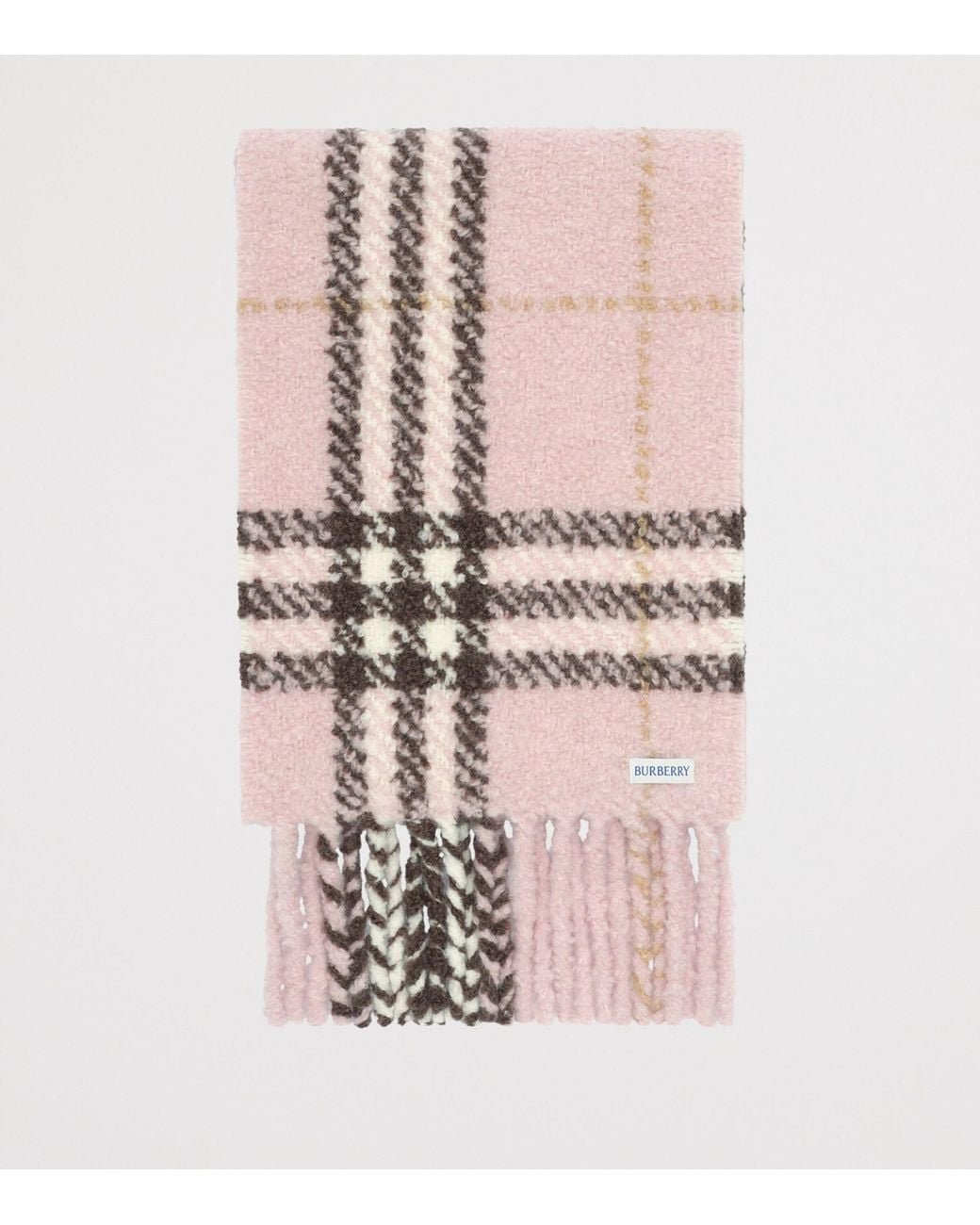Burberry Pink Alpaca-Wool Bouclé Scarf