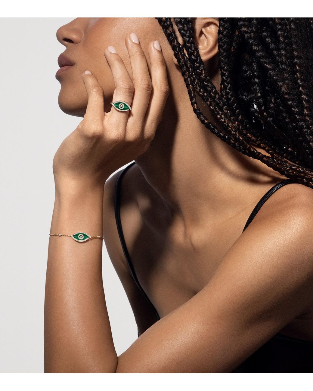 Messika Metallic Lucky Eye And Malachite Bracelet
