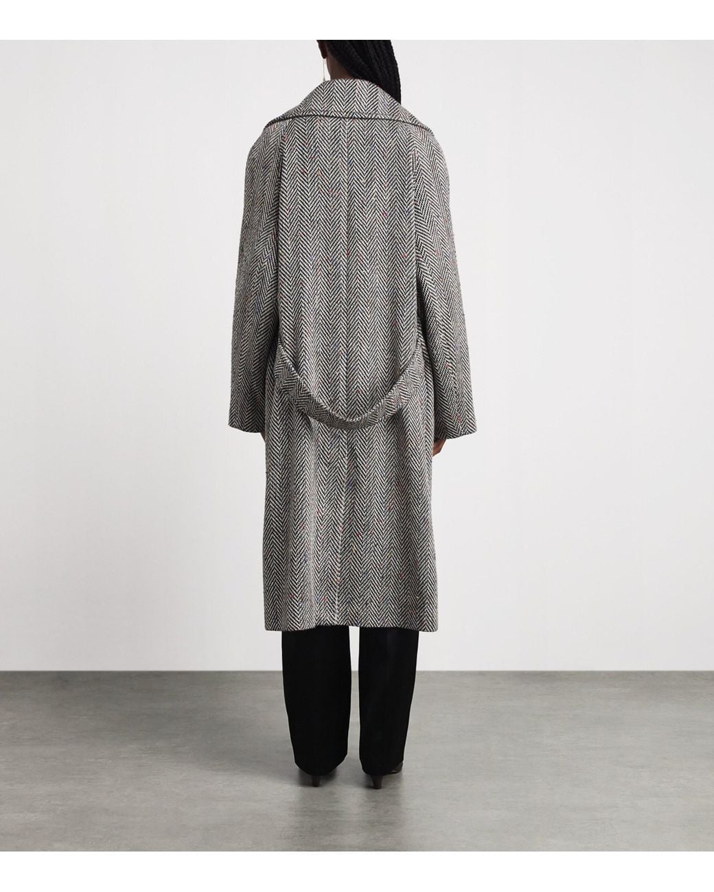 Missoni Gray Wool-Blend Herringbone Coat