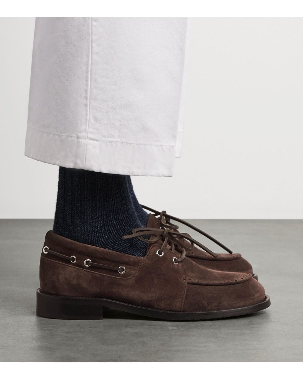 Thom Browne Brown Suede Boat Shoes for men
