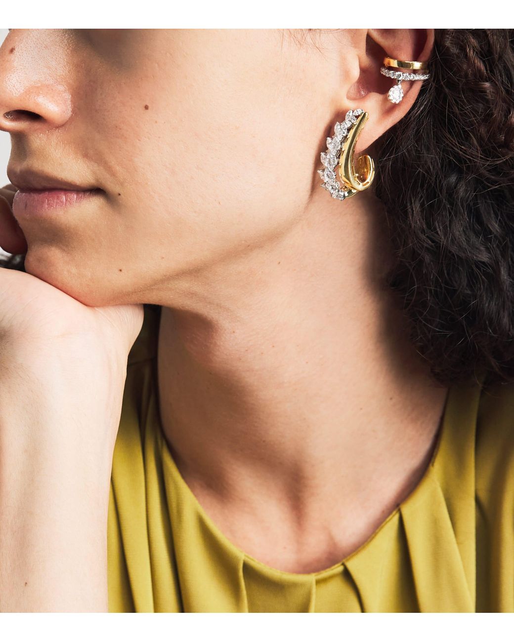 YEPREM Natural Mixed And Diamond Whisper Ear Cuff