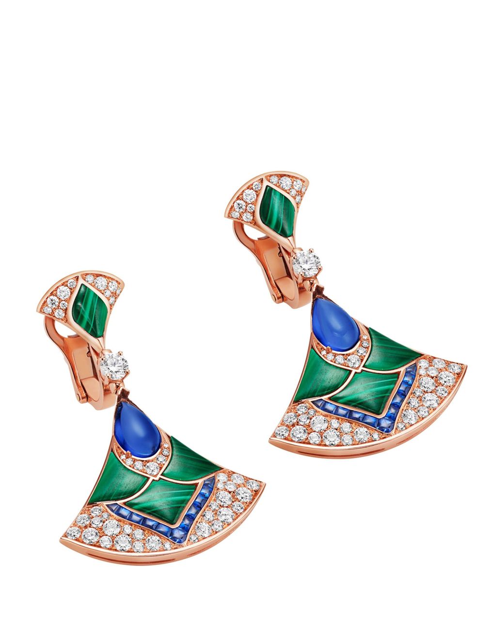 BVLGARI Blue Diamond And Sapphire Divas' Dream Drop Earrings