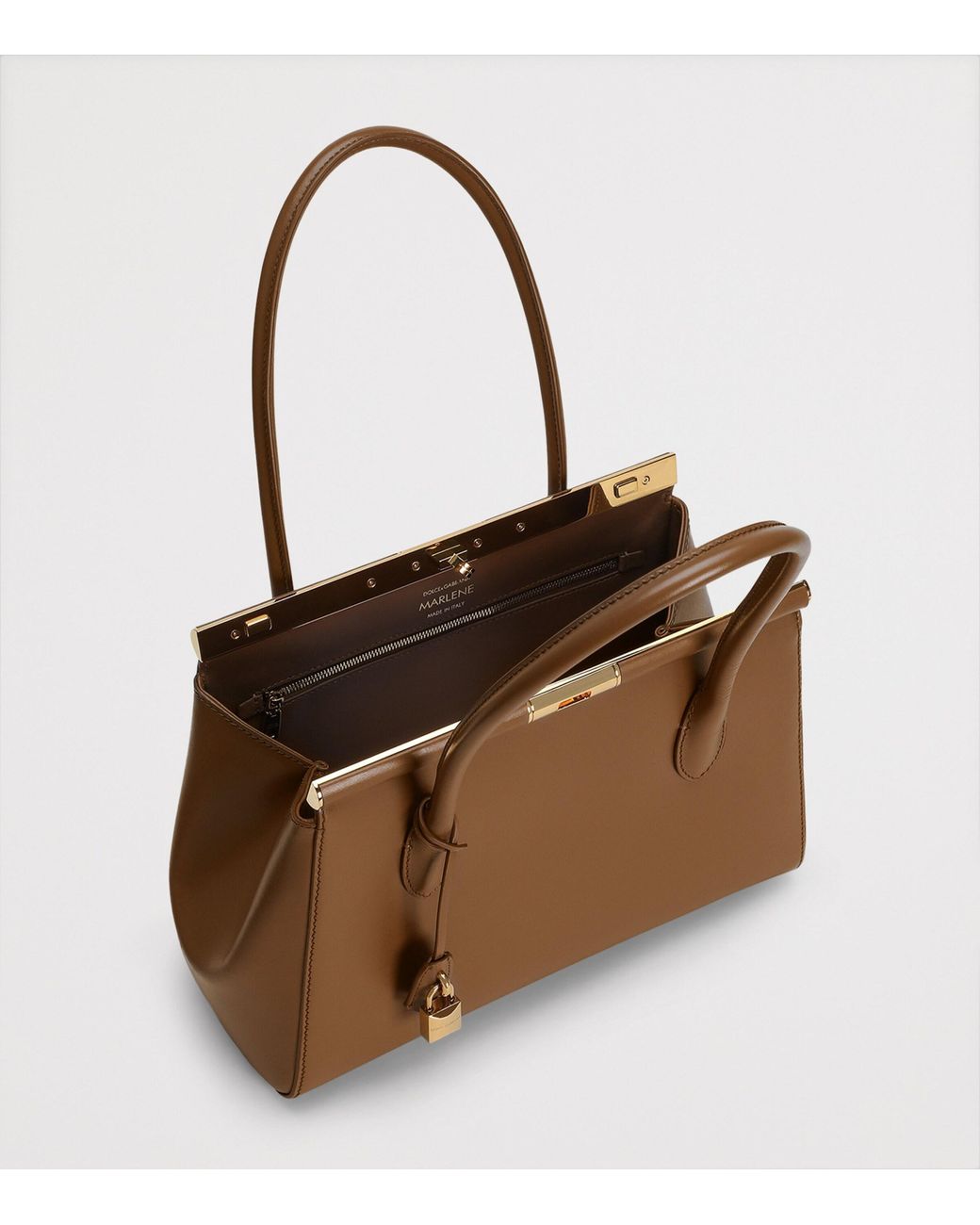 Dolce & Gabbana Brown Leather Marlene Everyday Tote Bag