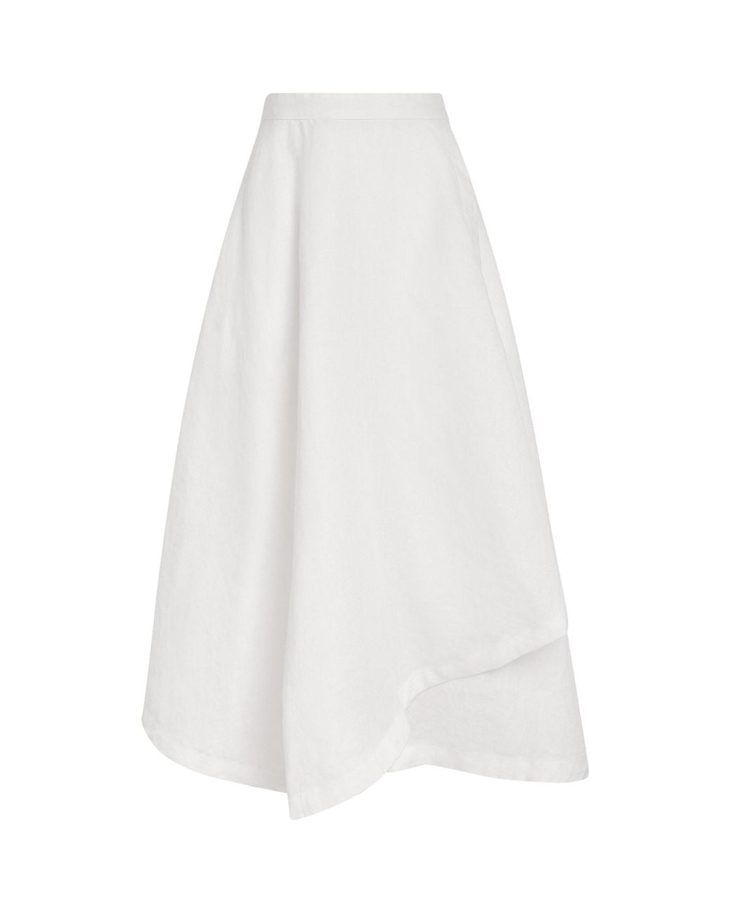 Polo Ralph Lauren White Linen Wrap Midi Skirt