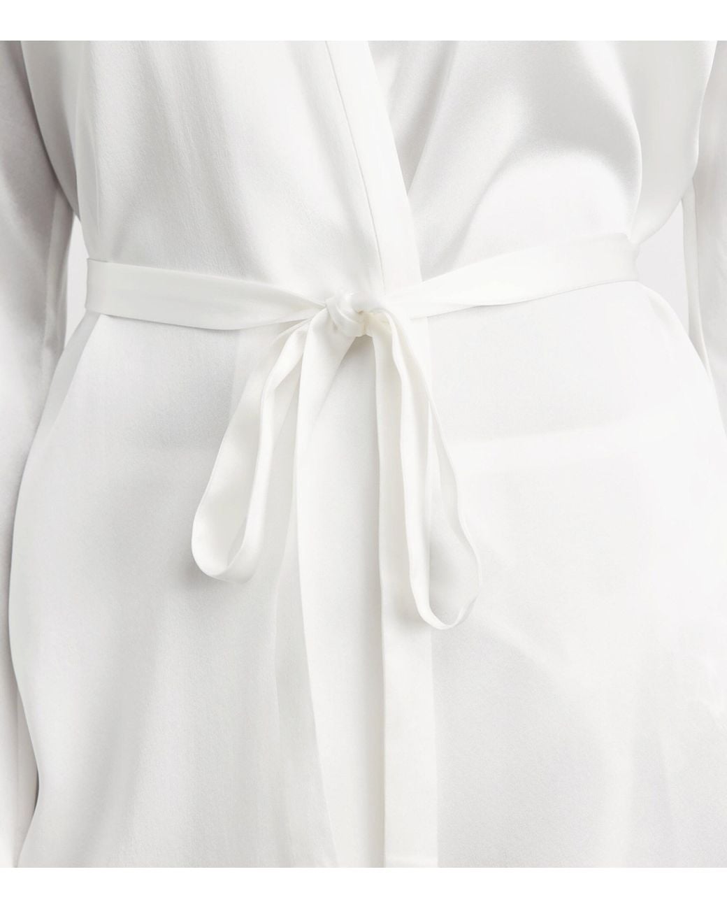 Kiki de Montparnasse White Silk Lace-Trim Iris Midi Robe