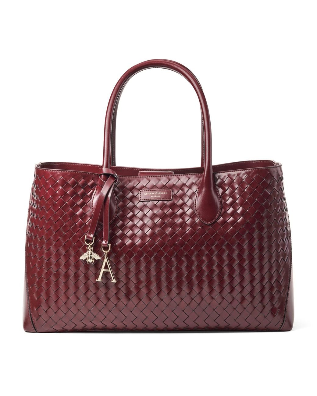 Aspinal Red Leather London Tote Bag