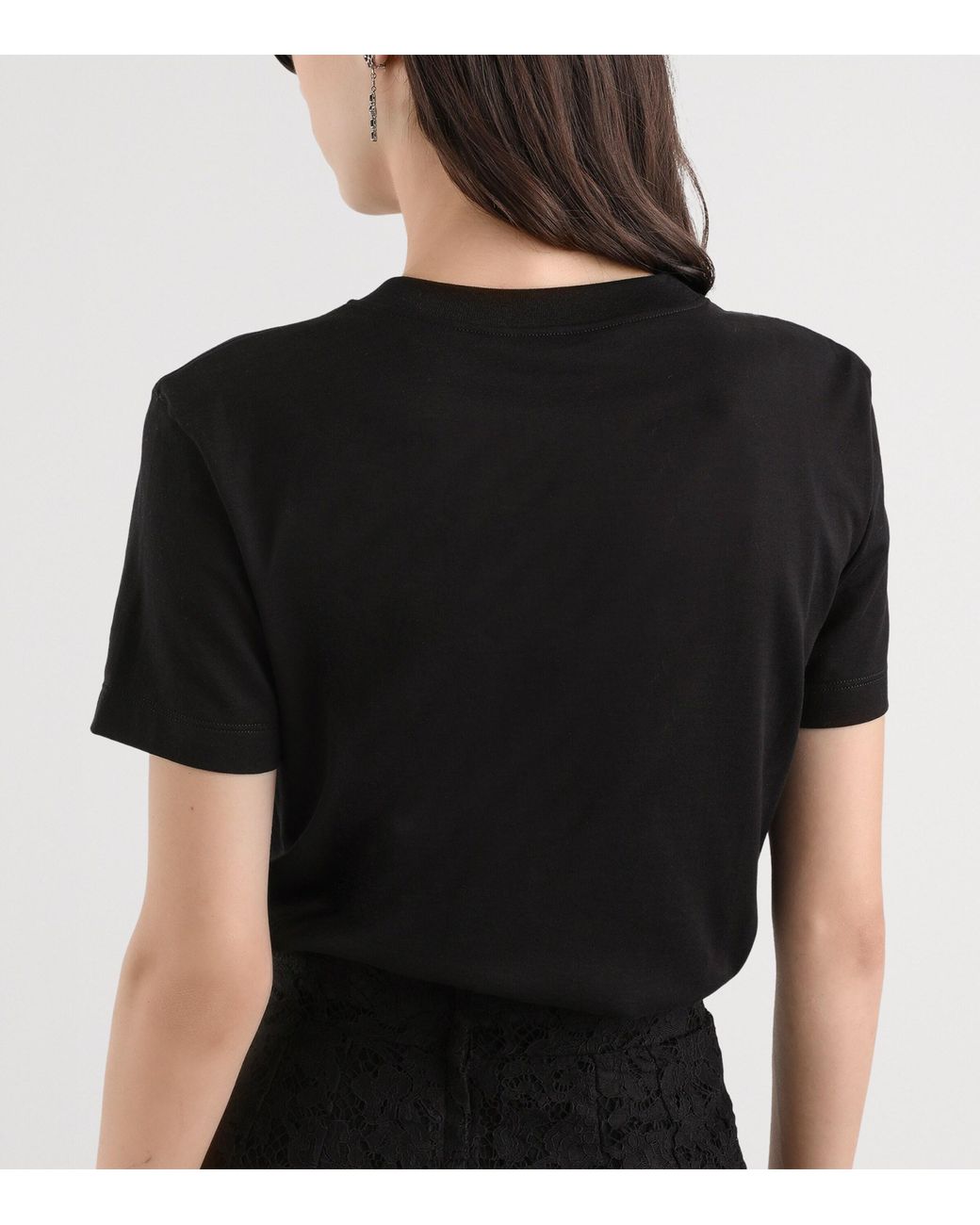 Dolce & Gabbana Black Cotton Embroidered Logo T-Shirt