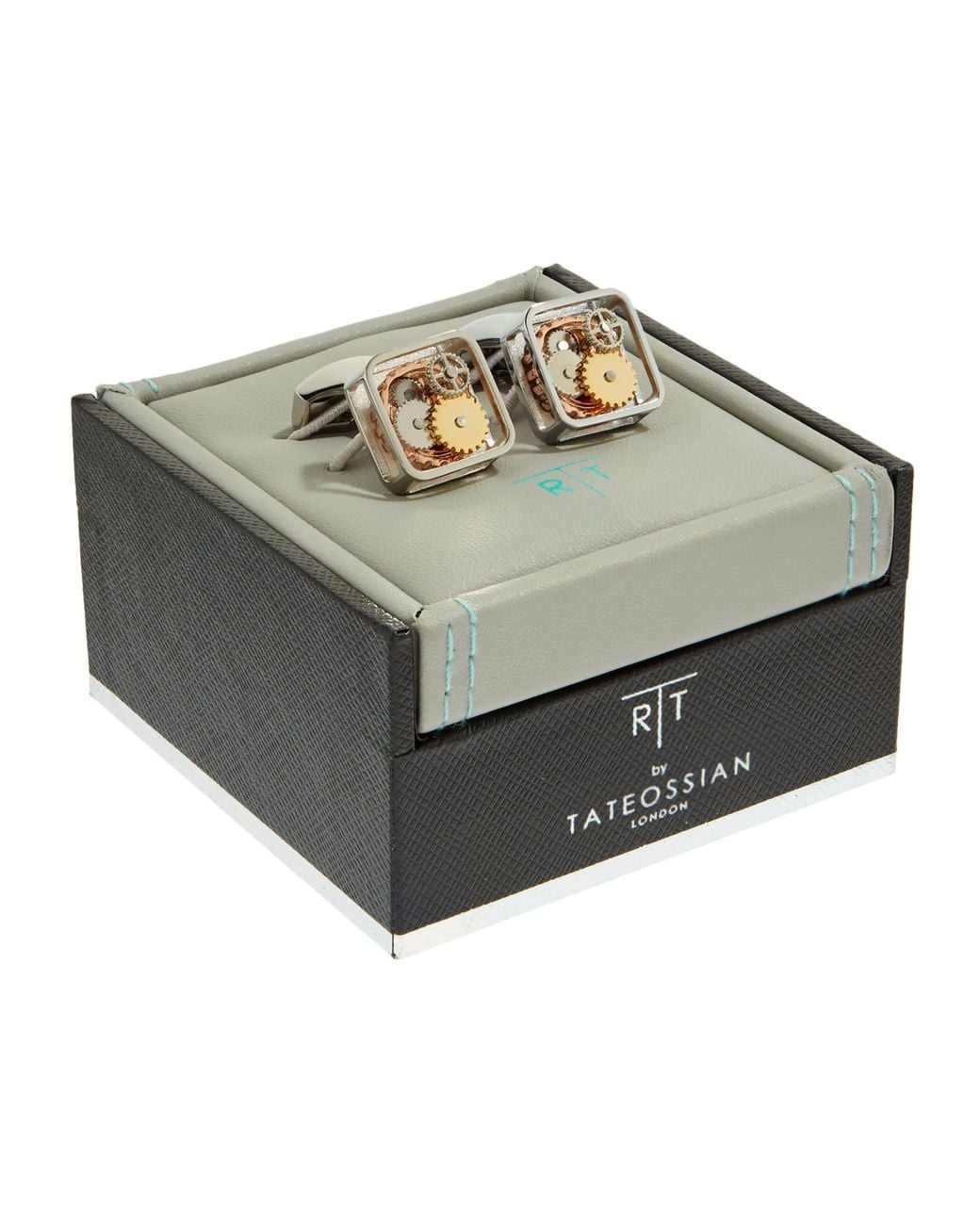 Tateossian White Square Gear Cufflinks for men