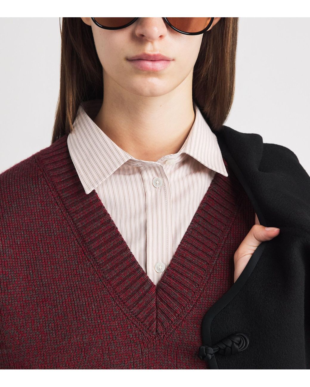 Rohe Red Wool V-Neck Sweater