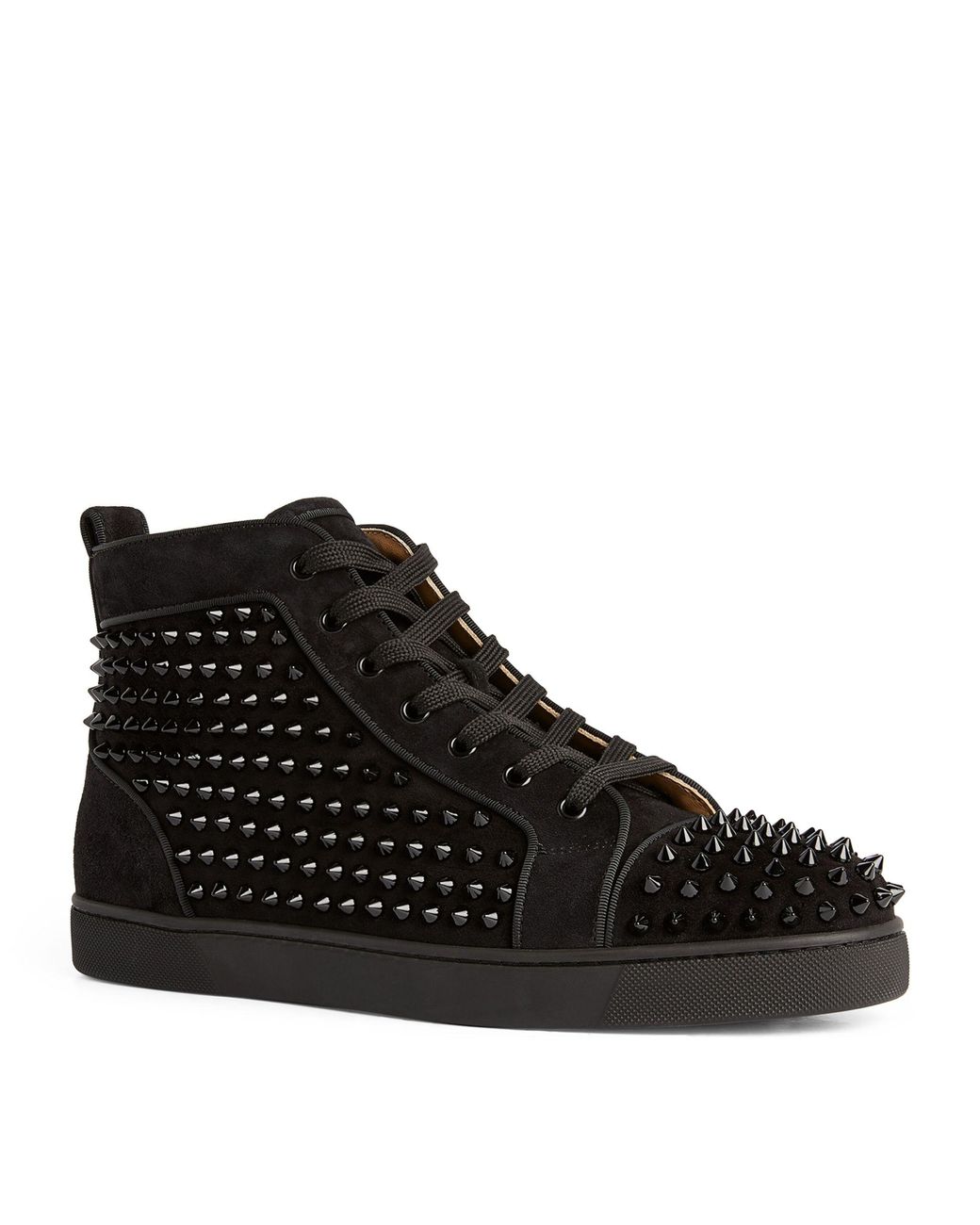 Christian Louboutin Louis Orlato Suede High-top Sneakers in Black for ...