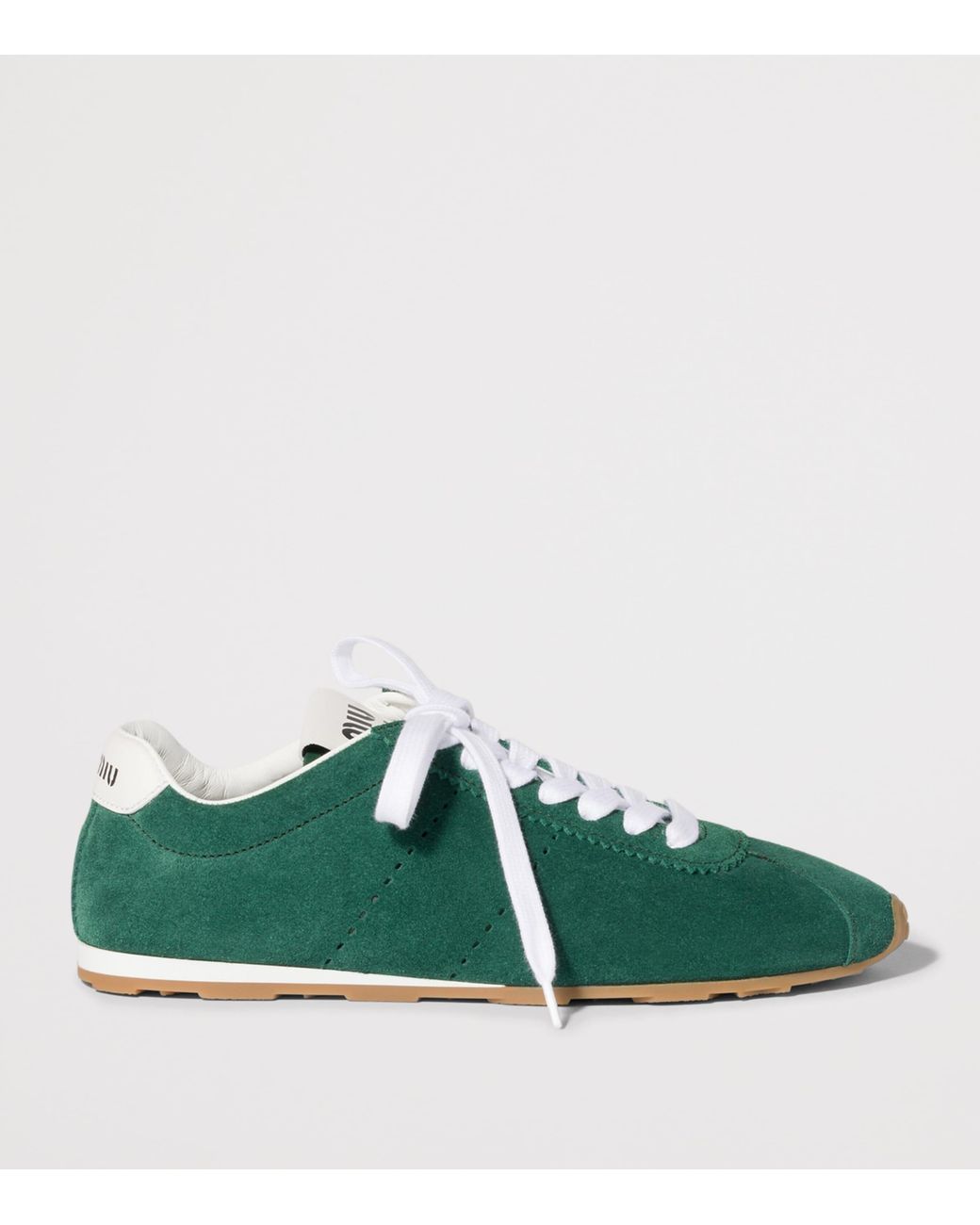 Miu Miu Green Suede Plume Sneakers
