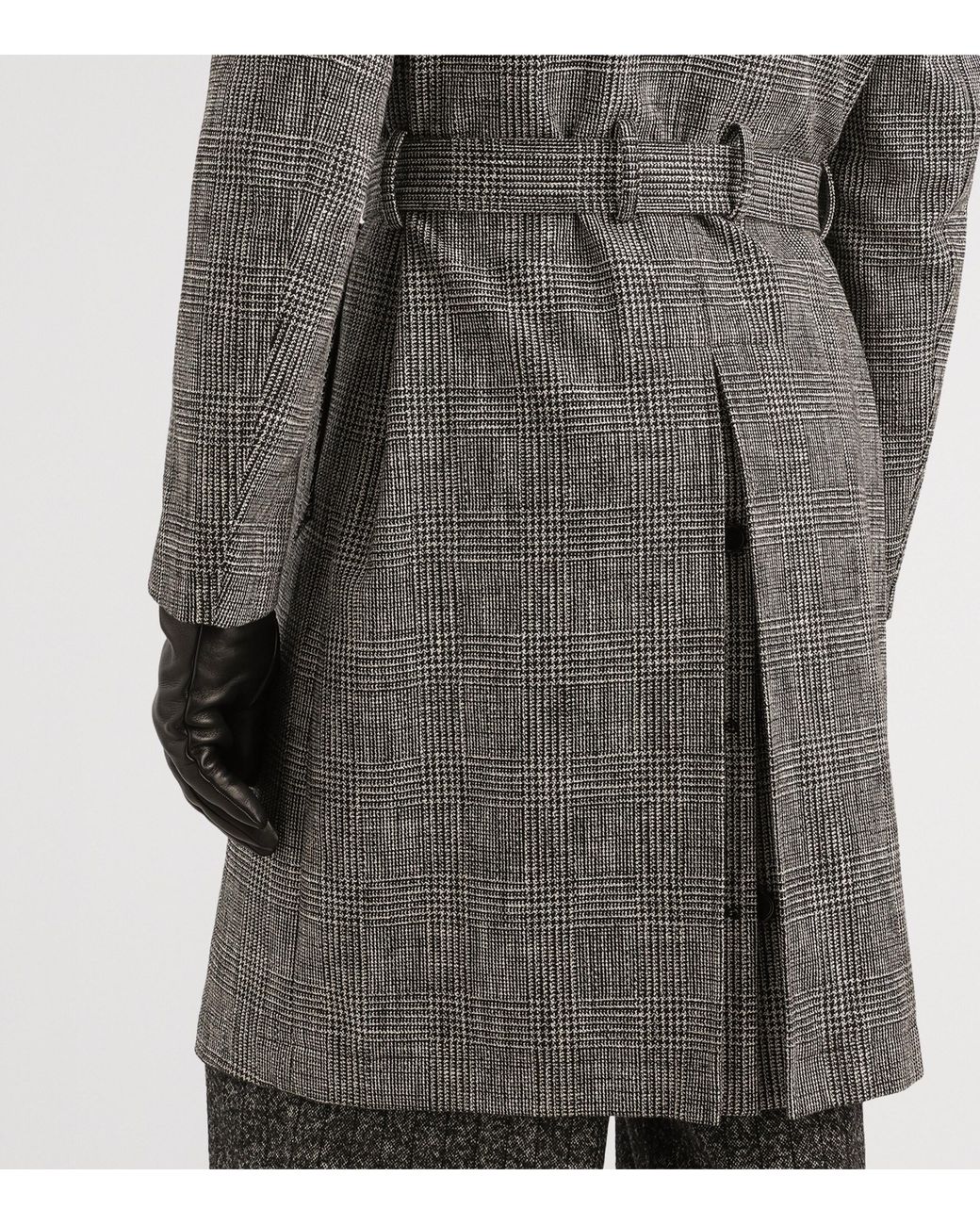 Dolce & Gabbana Gray Prince Of Wales Check Trench Coat for men