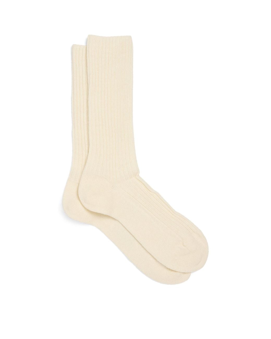 Falke White Wool-Cashmere-Blend Cosy Boot Socks