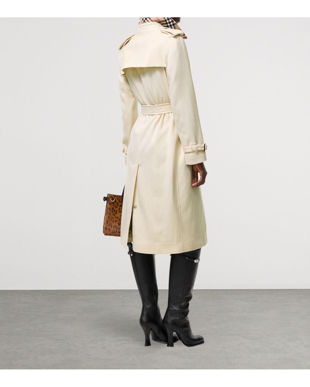 Burberry Natural Cashmere Long Kensington Trench Coat