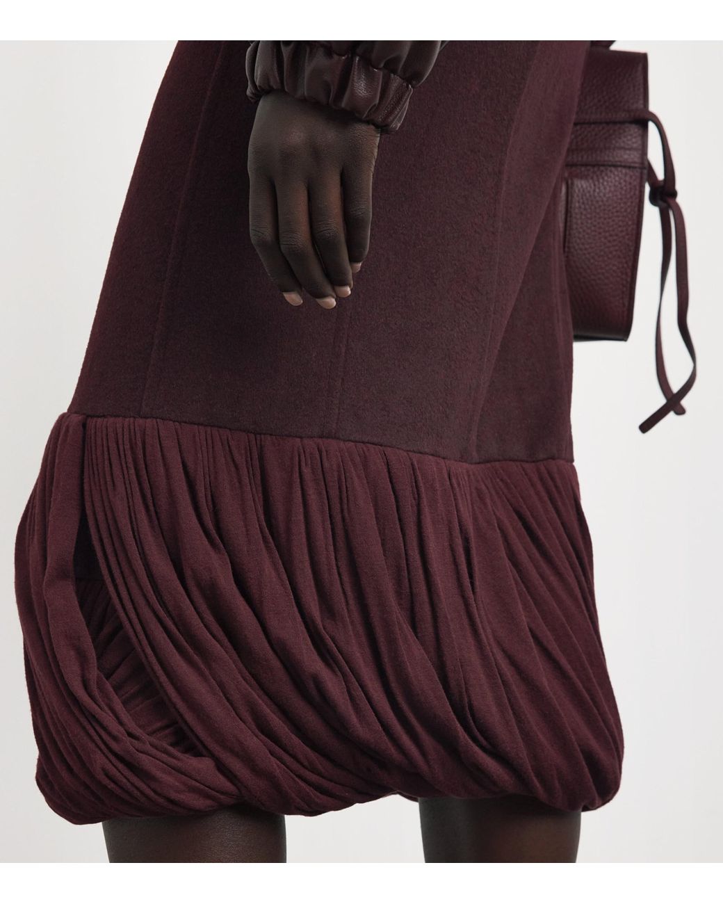 Source Unknown Purple Wool-Blend Dusika Midi Skirt