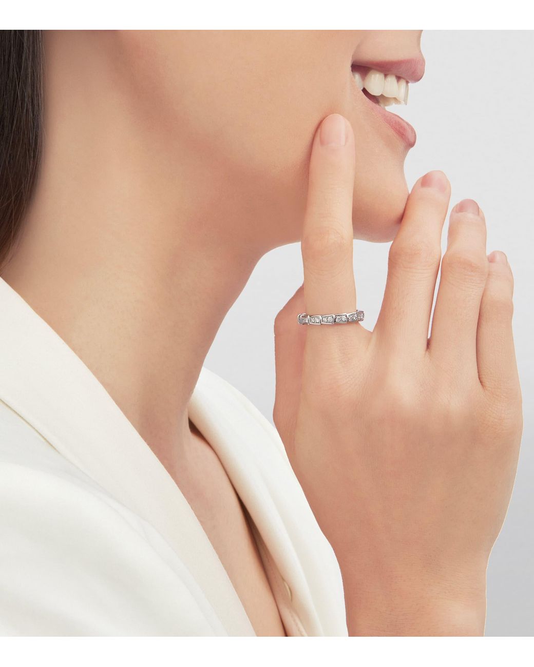 BVLGARI Metallic And Diamond Serpenti Viper Ring