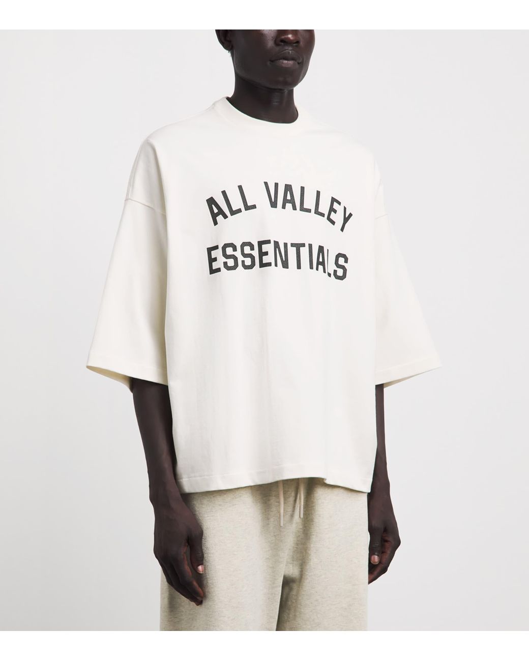 Fear Of God White Cotton Boxy Merch T-Shirt for men
