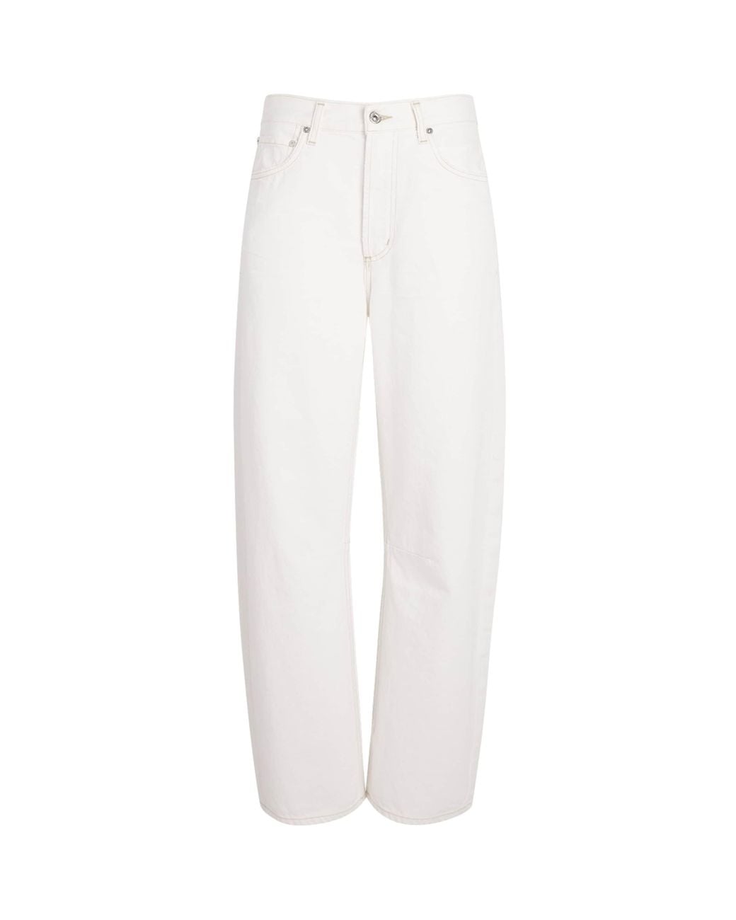 Citizens of Humanity White Miro Barrel-Leg Relaxed Jeans