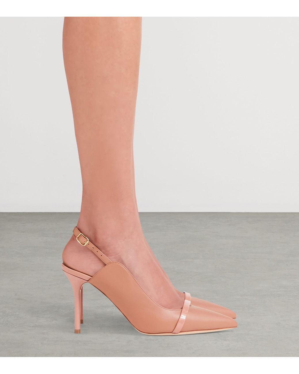 Malone Souliers Pink Leather Marion Slingback Pumps 85