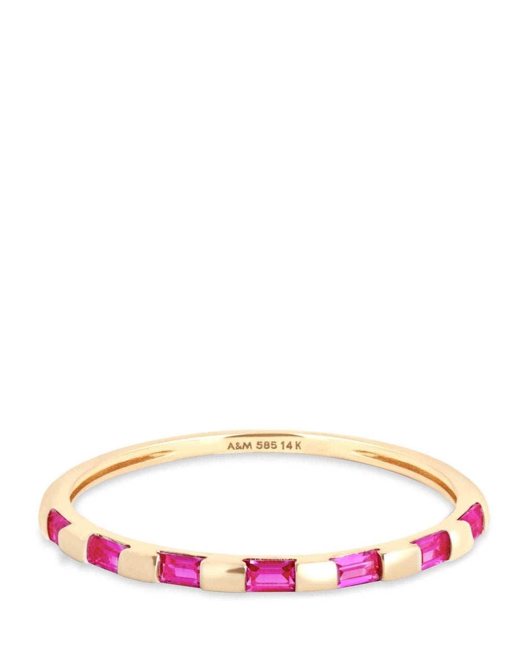 Astrid & Miyu Metallic And Sapphire Baguette Ring