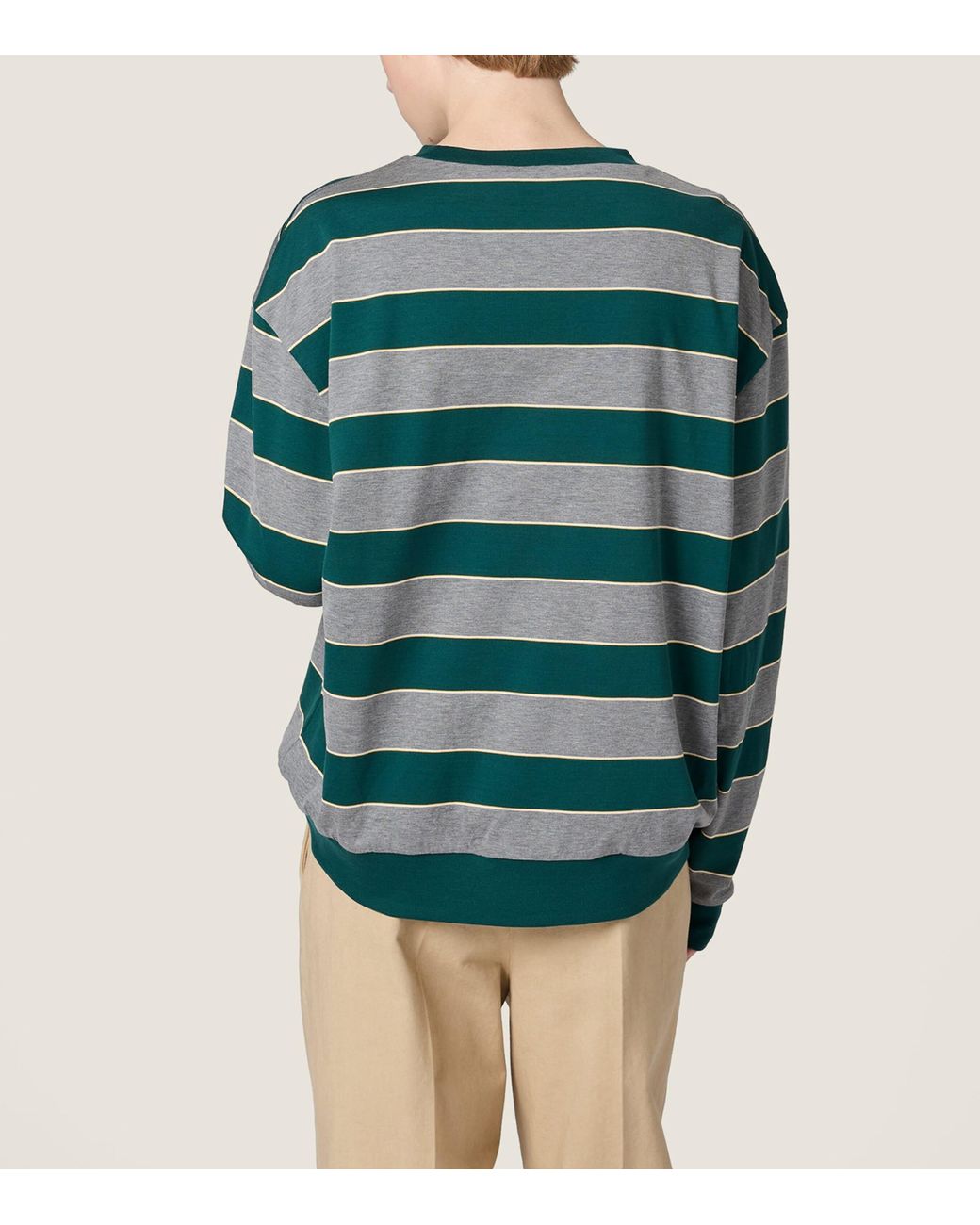 Miu Miu Green Cotton Stripe Sweatshirt