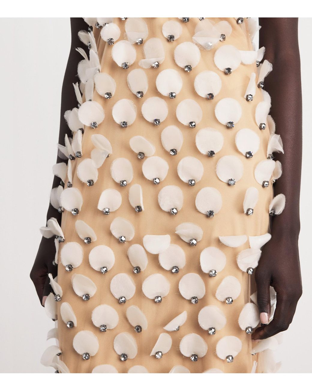 Stella McCartney Natural Embellished Polka Dot Gown