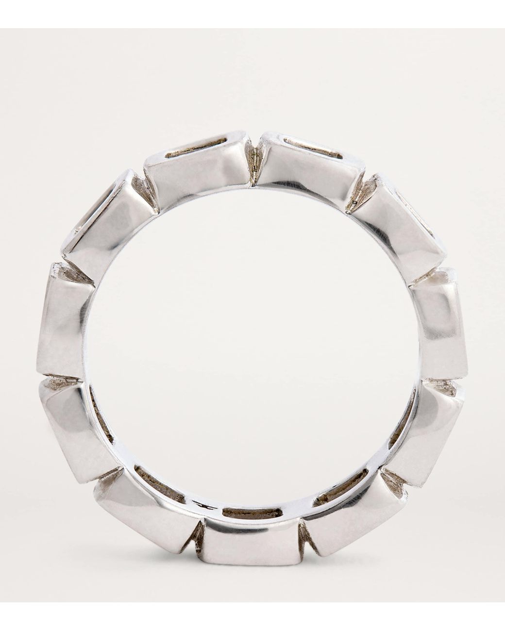 Tom Wood Metallic Sterling Cushion Band Open Ring for men