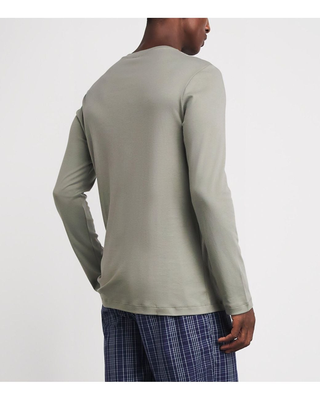 Hanro Gray Cotton Henley T-Shirt for men