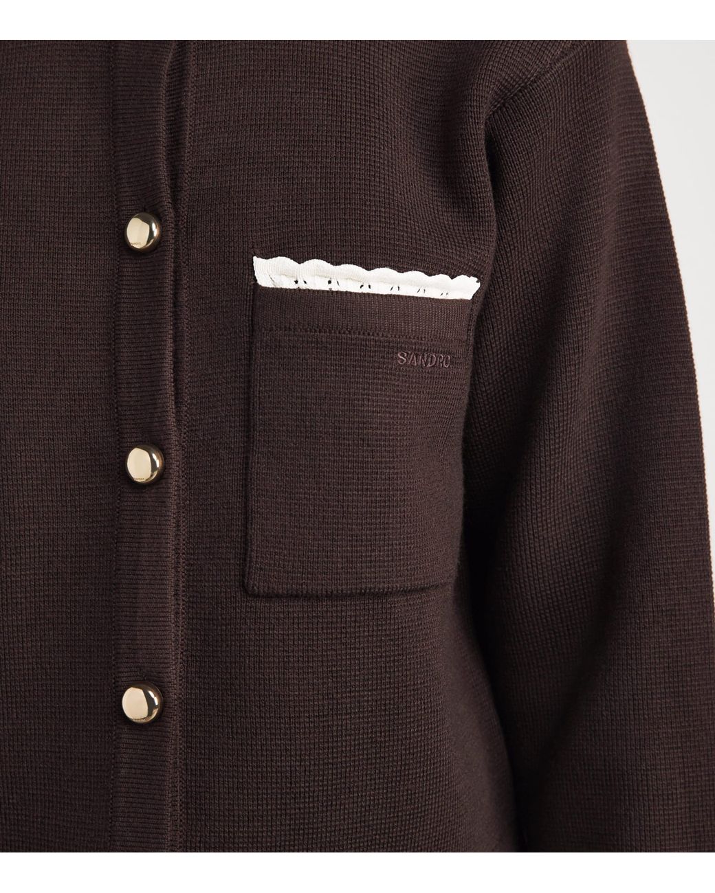 Sandro Black Lace-Detail Cardigan
