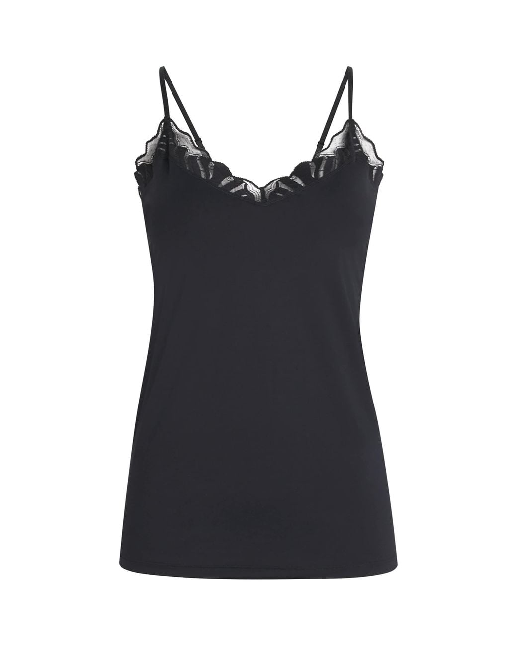 Falke Black Lace-Trim Camisole