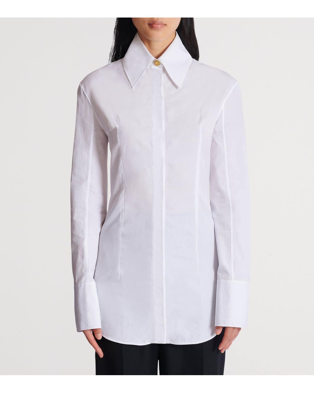 Balmain White Cotton Poplin Shirt
