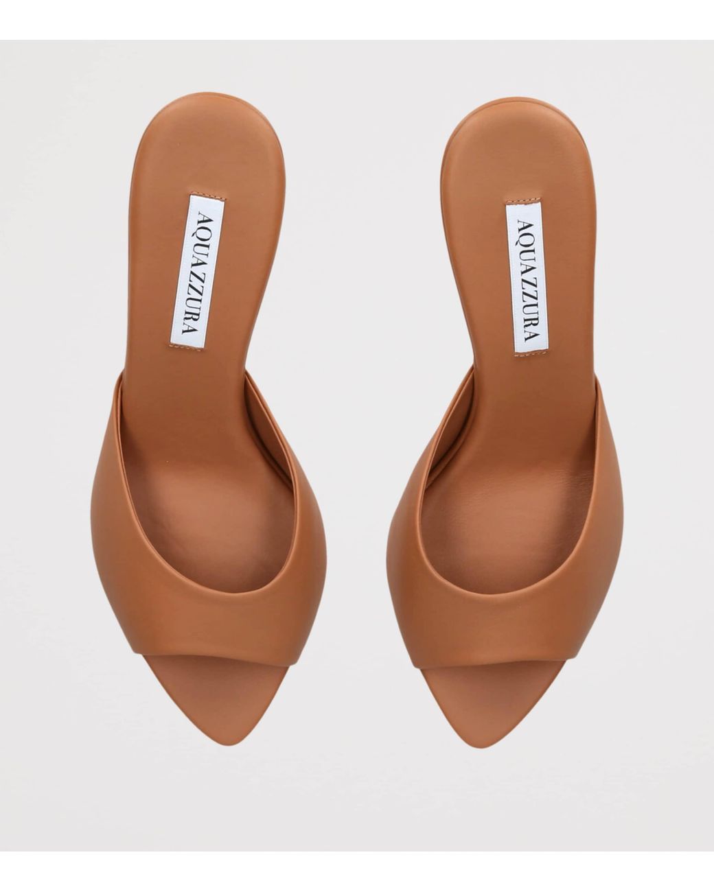 Aquazzura Brown Leather Bisous Mules 65