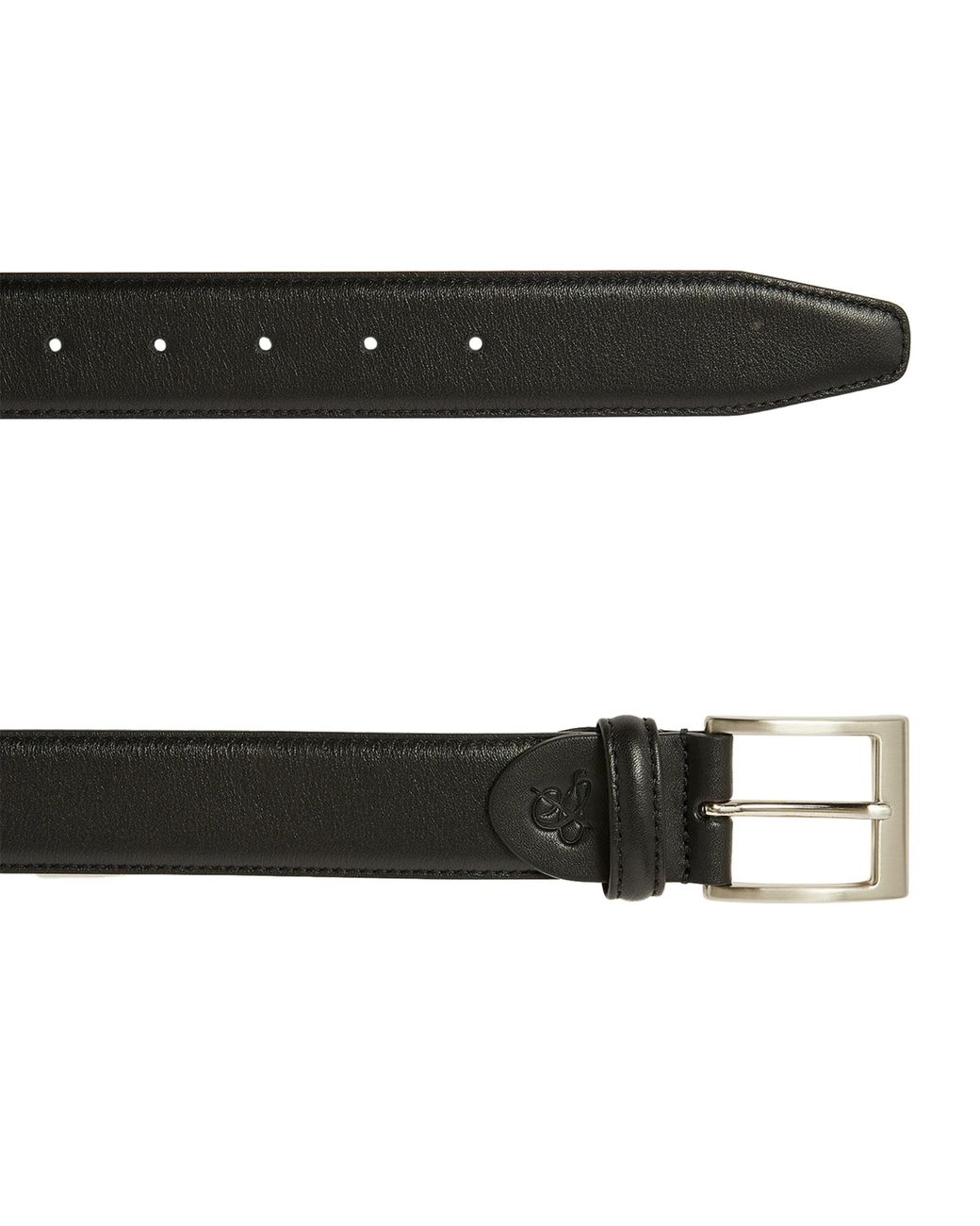 Canali Black Leather Belt for men