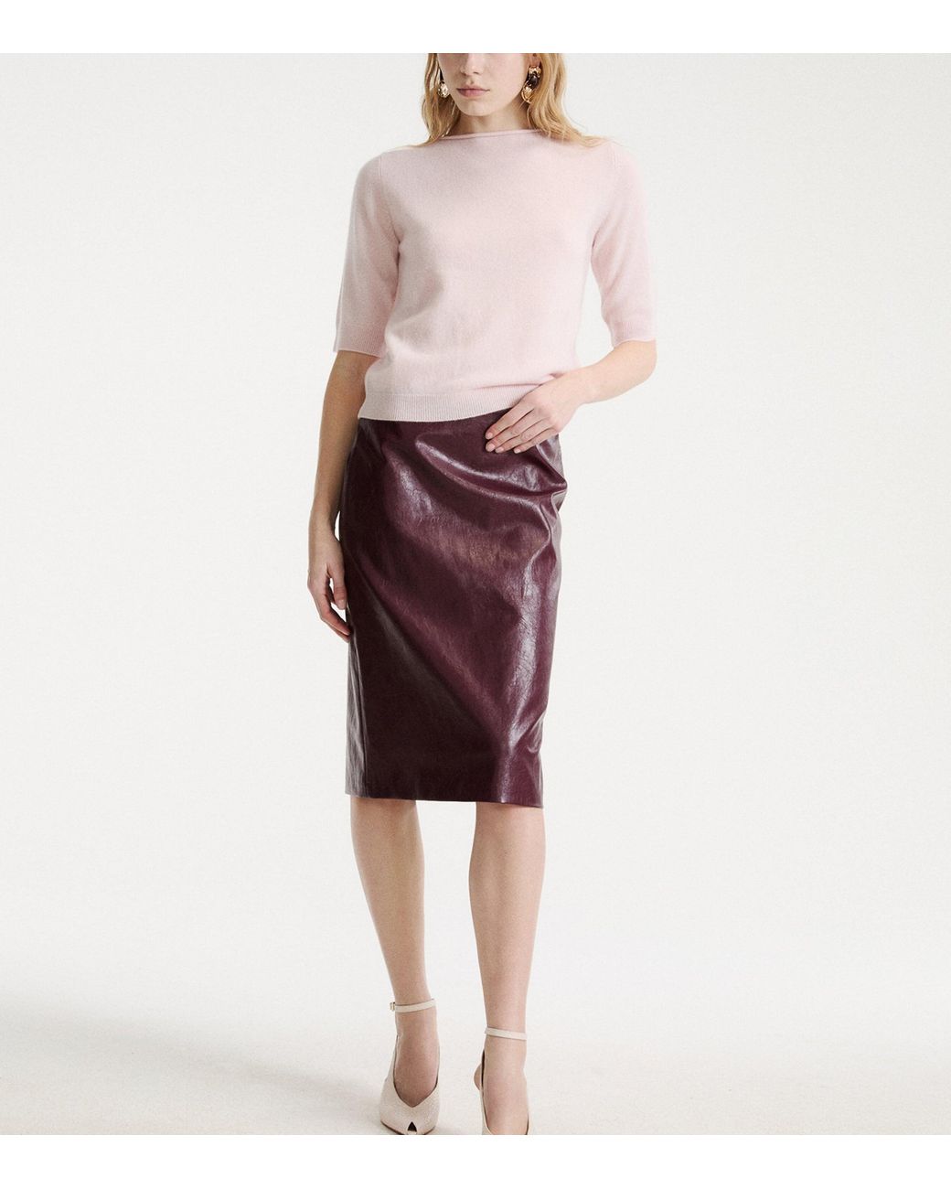 Marella Purple Aged-Effect Mini Skirt