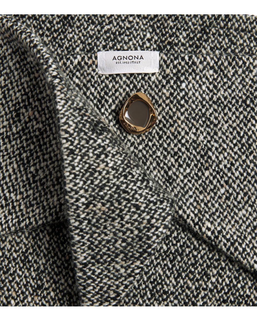 Agnona Gray Wool-Blend Triangle Scarf