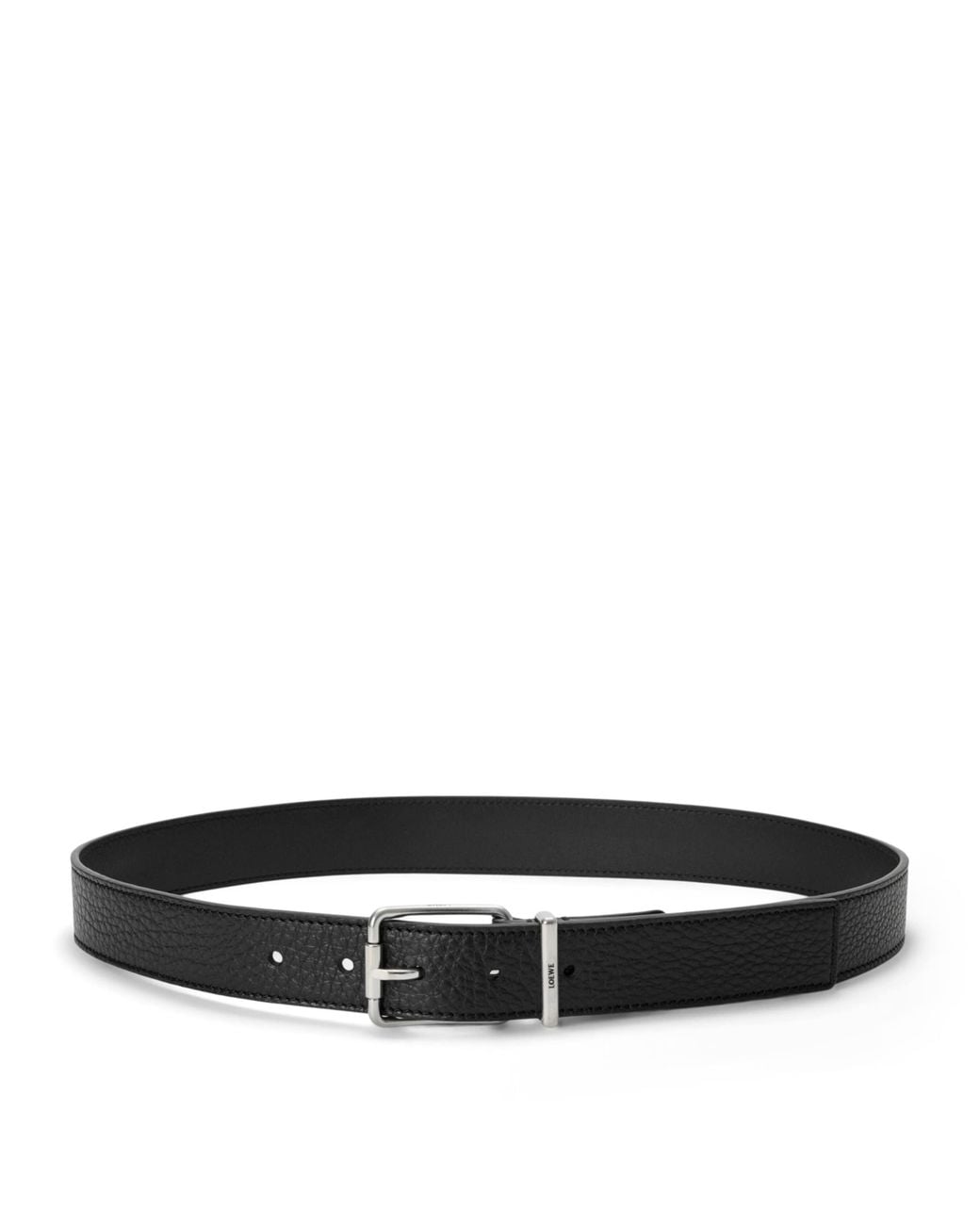 Loewe Black Leather Logo Buckle Belt for men