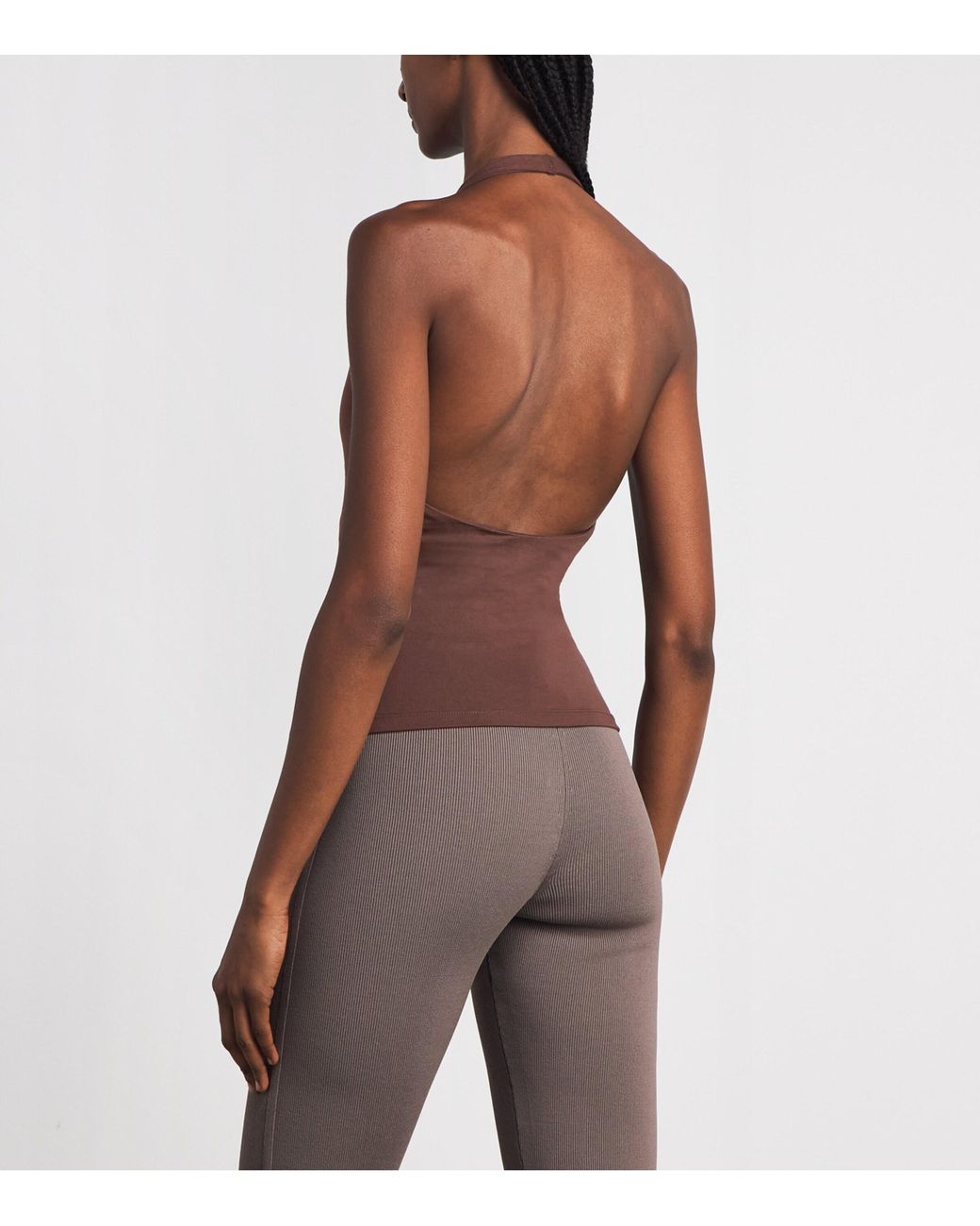 Skims Brown Smooth Layers Halterneck Top