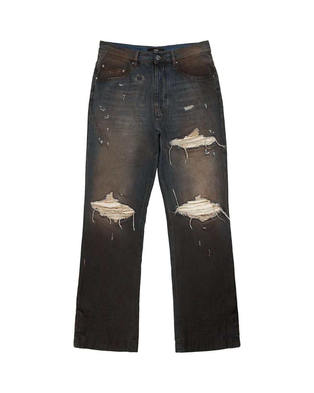 Amiri Gray Ripped Mx1 Straight Jeans for men