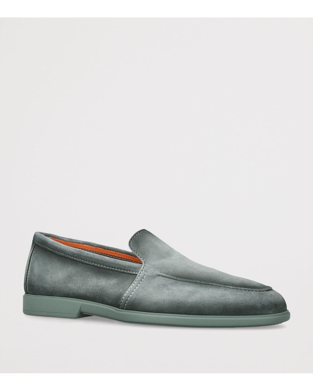 Santoni Green Suede Malibu Loafers for men