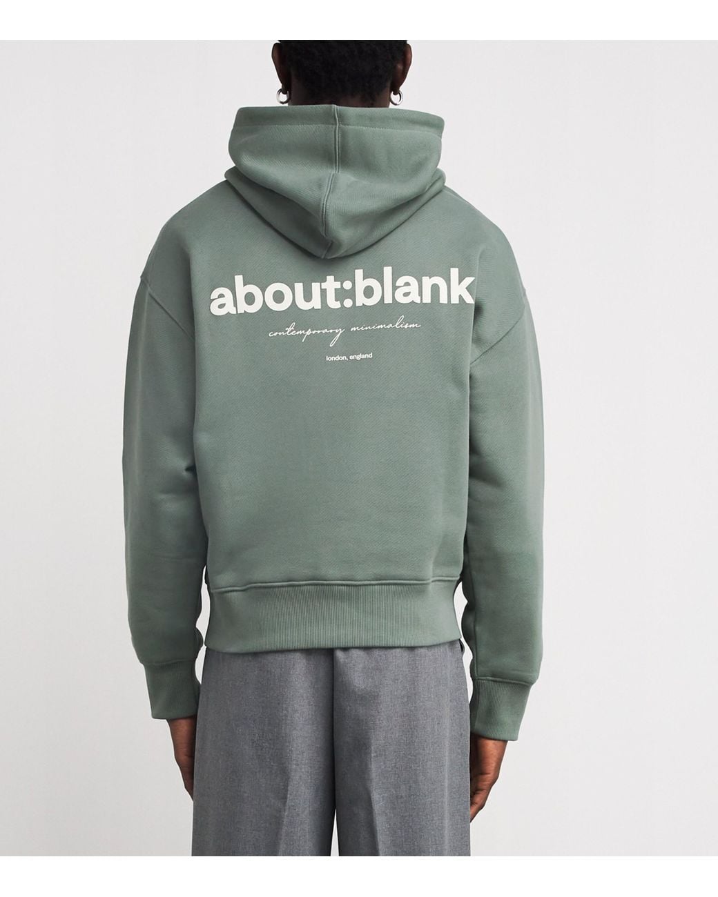About Blank Green Cotton Logo Hoodie for men