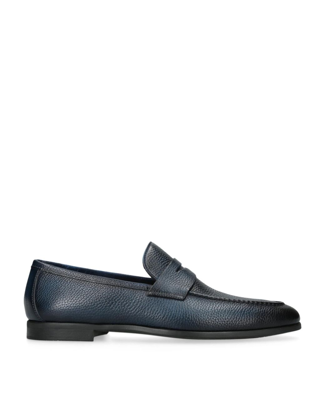 Magnanni Shoes Blue Leather Diezma Ii Loafers for men