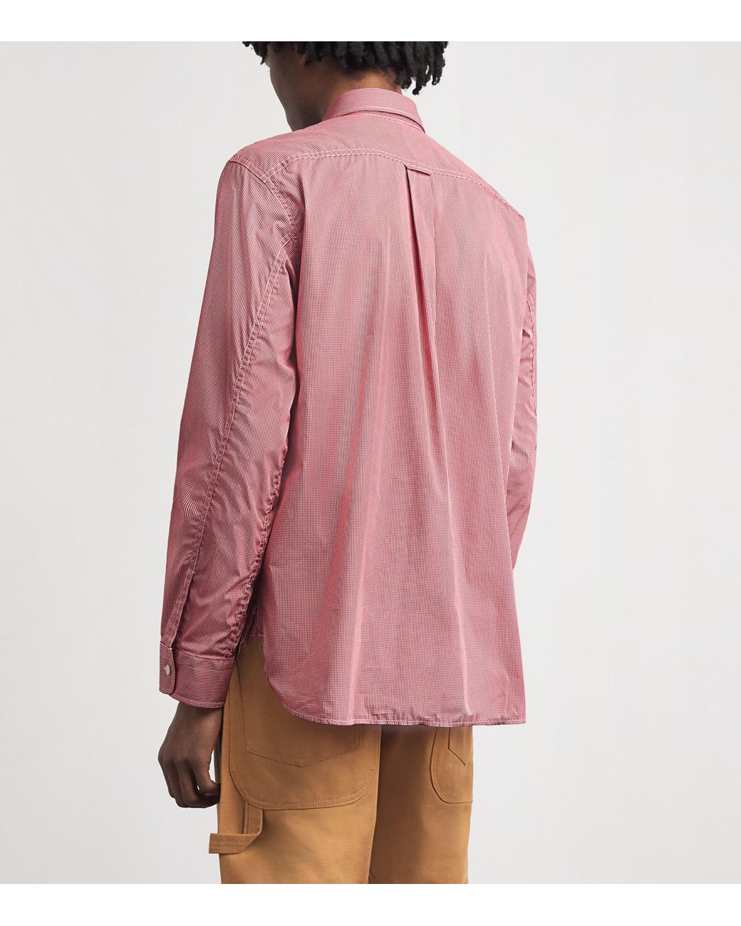 Junya Watanabe Gingham Stitched Shirt in Pink for Men | Lyst